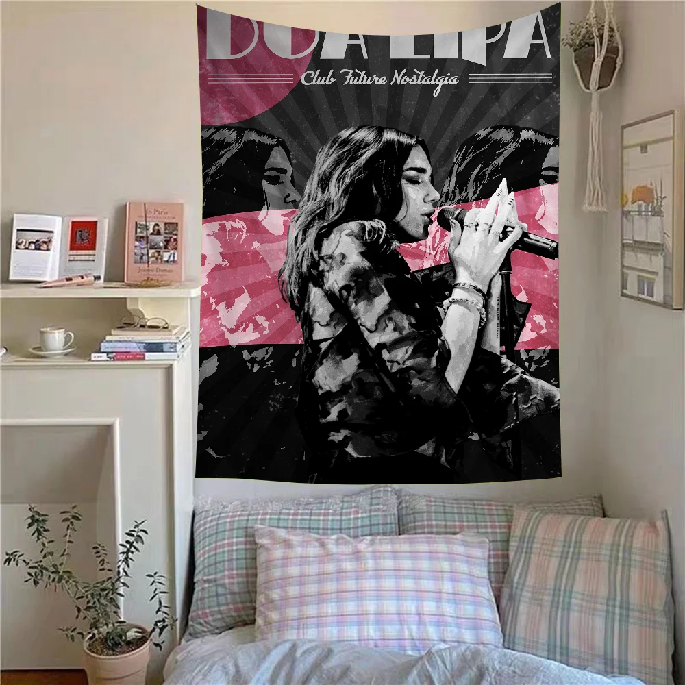 Singer D-Dua Lipas Cool Cartoon Tapestry Art Science Fiction Room Home Decor Wall Hanging Sheets