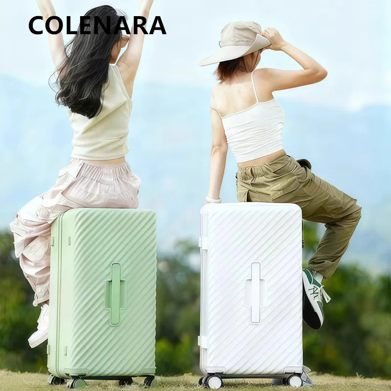 COLENARA USB Charging Suitcase Large Capacity Trolley Case ABS+PC Boarding Box 20