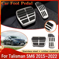 Foot Pad For Renault Talisman Samsung SM6 2015~2022 Brake Non-slip Restfoot Pads Stainless No Drilling Steel Pedals Accessories