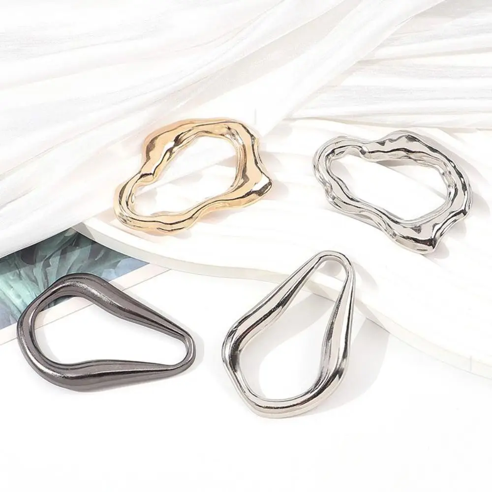 

8PCS Irregular Shape Clothing Accessories Buckles Alloy Gold and Silver Swimsuit Decorative Buckle Diy Accessories