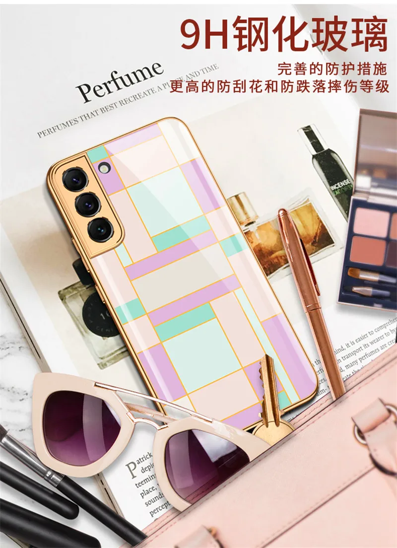 Colored Plating Tempered Glass Case For Samsung Galaxy Z Fold 2 Case 360 Full Protection Cover For Samsung Galaxy Z Fold2 5G