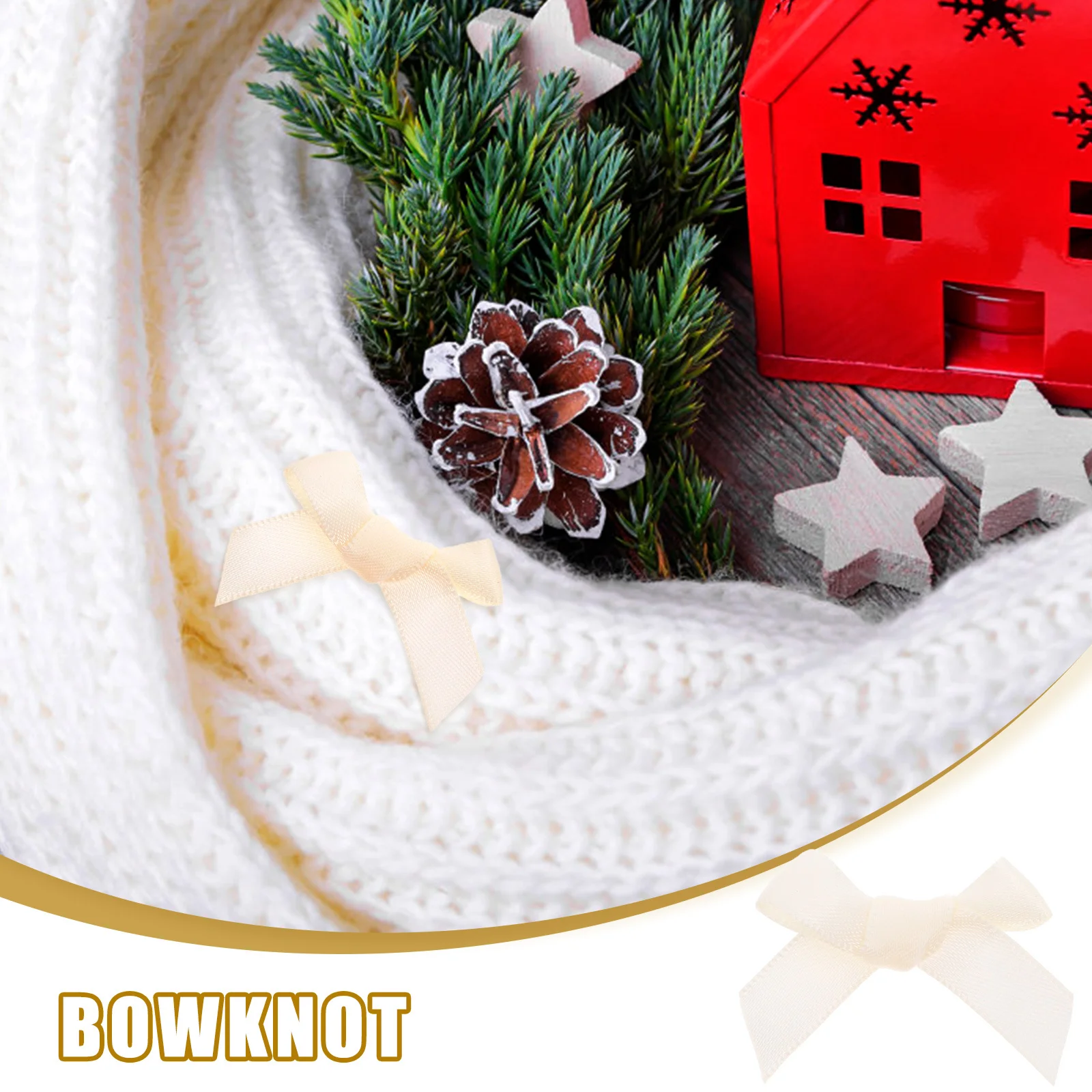 

200Pcs Fabric Bowknots Durable Decorative Sewing Supplies for Clothes DIY Hair Accessories Hats Craft Projects