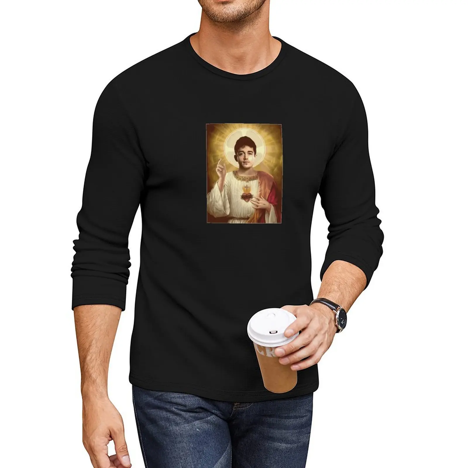 

Charles Leclerc Jesus Essential Long T-Shirt funny t shirts mens vintage t shirts