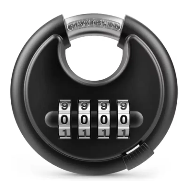 DT17 4 Digit Combination Disc Padlock with Hardened Steel Shackle Combo Lock for Sheds Storage Gym Locker
