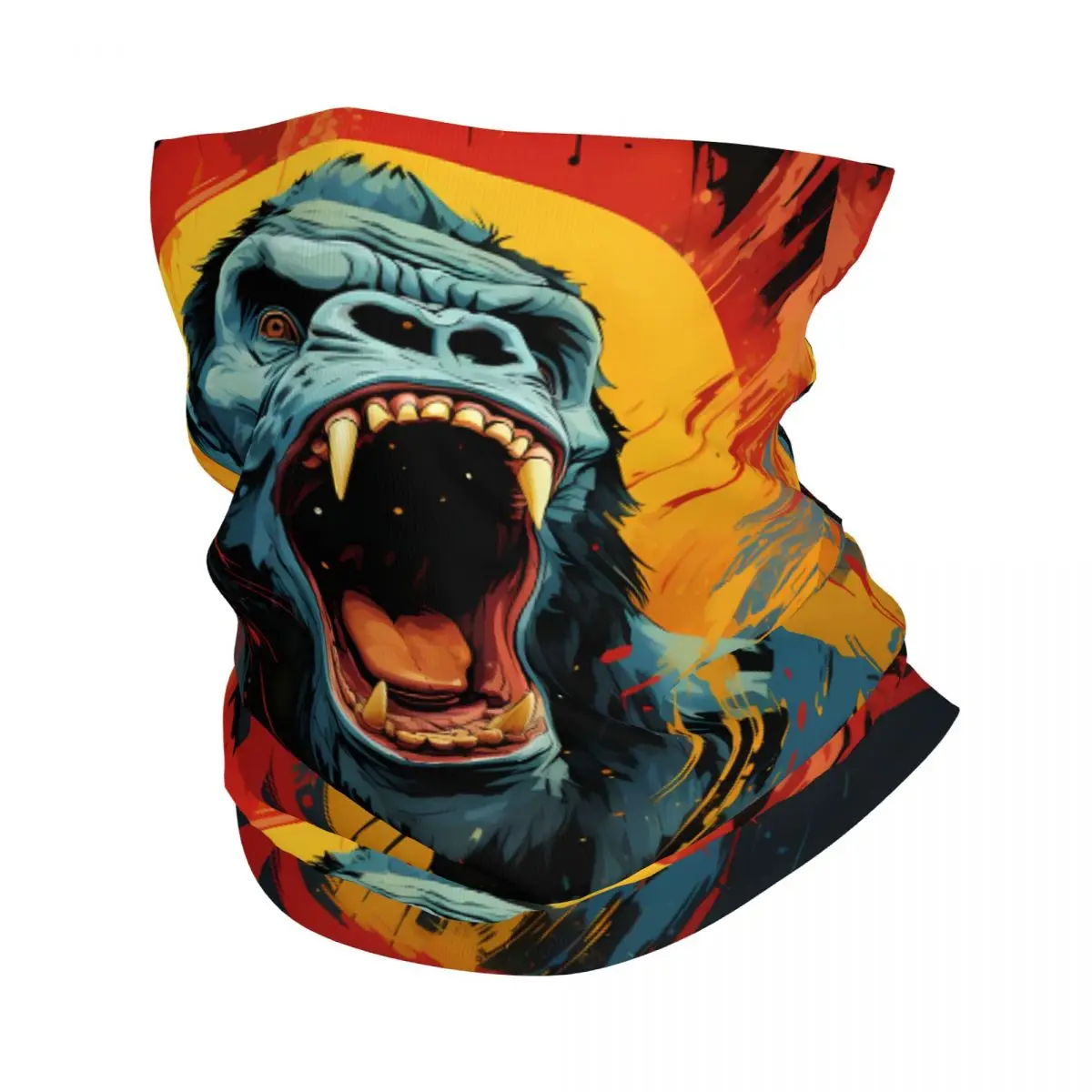 Smoking Gorillas Scarf Neckerchief Neck Face Mask Polyester