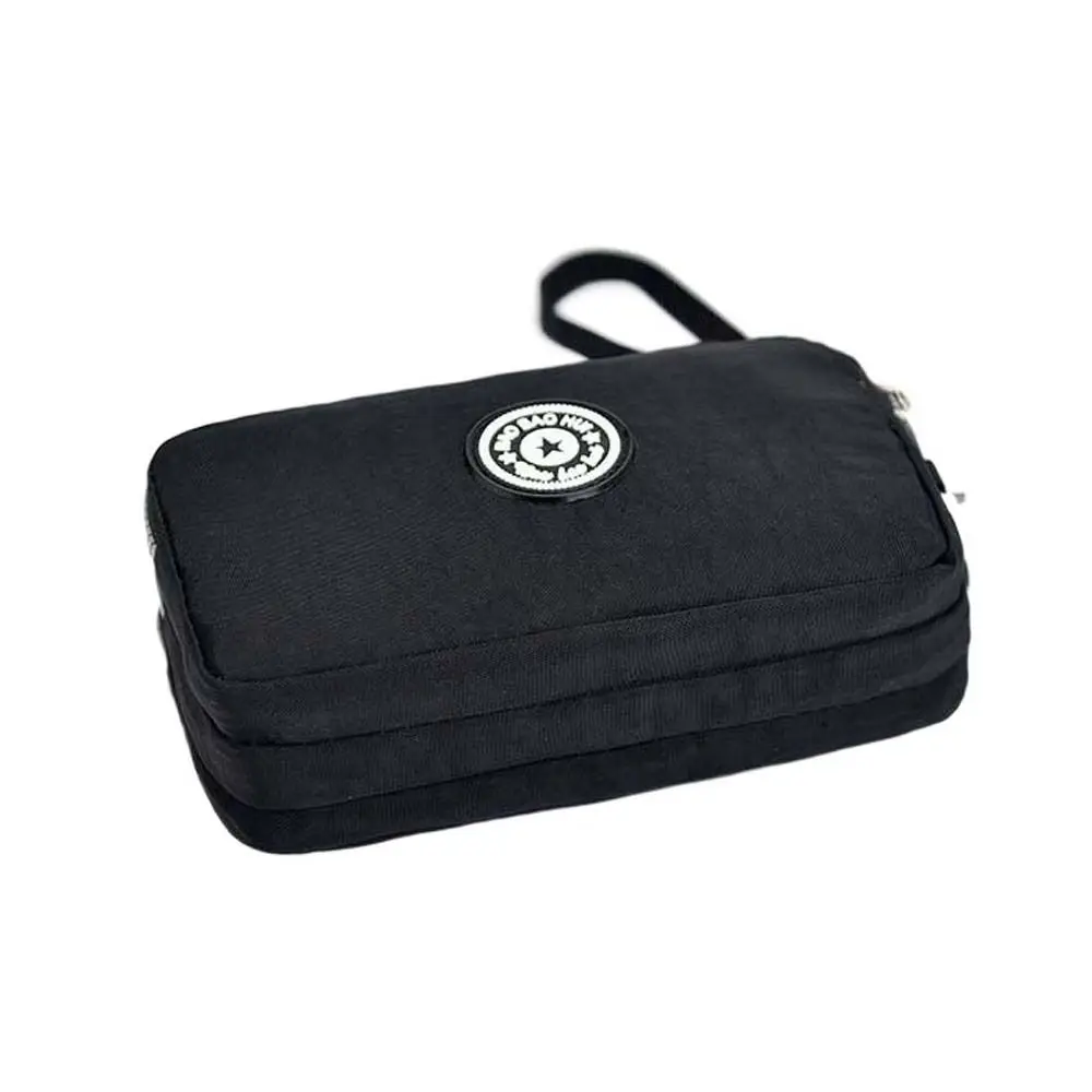 Модный трехслойный кошелек с буквенным принтом, кошелек в звездную полоску с цветком, водонепроницаемая сумка в корейском стиле, простая сумка для денег для покупок