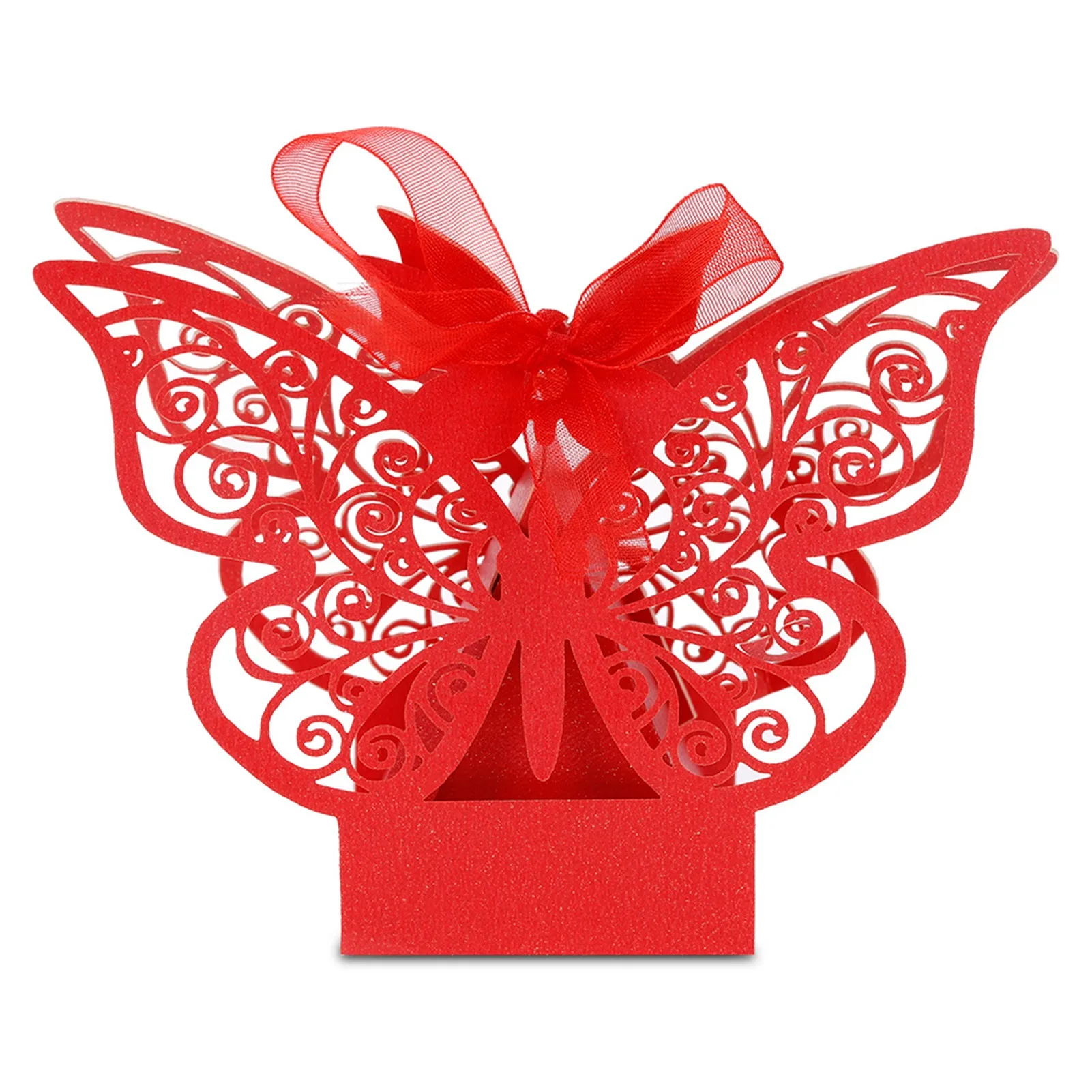 

100Pcs Wedding Favors Boxes Creative Cutterfly Shape Sugar Chocolate Packing Box Weddings Birthday Home Party DIY Decoration