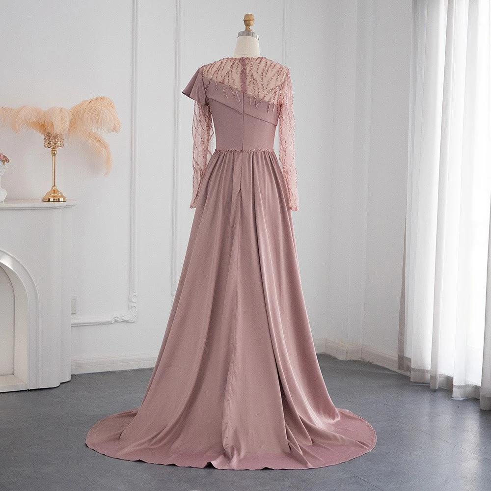 Prom Dress Evening Jersey Sequined Ruched Clubbing A-line O-Neck Bespoke Occasion Gown Long Dresses Saudi Arabia