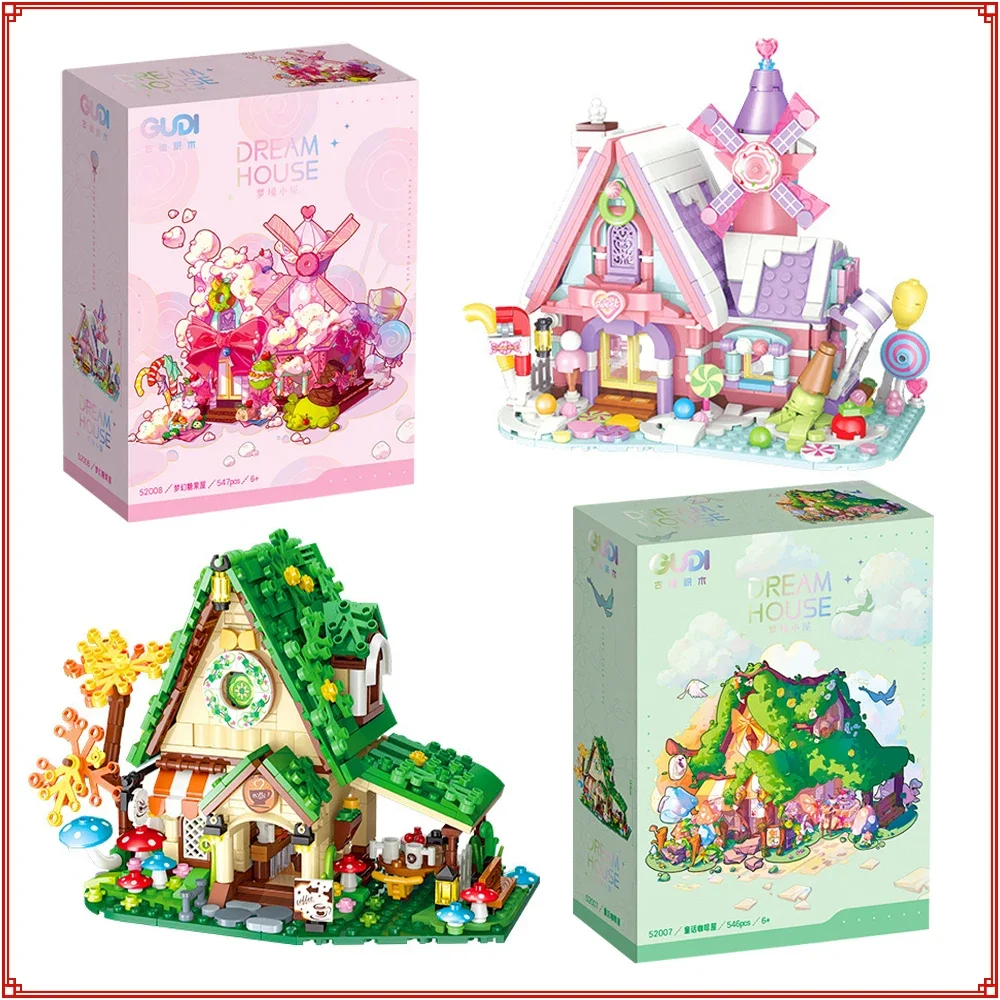 Traumhaus-Bausteine, Märchen, frisch, süß, verträumt, Süßigkeiten, Café, Puzzle, Montagespielzeug, dekorative Ornamente, Mädchen, Kinder, Geschenke