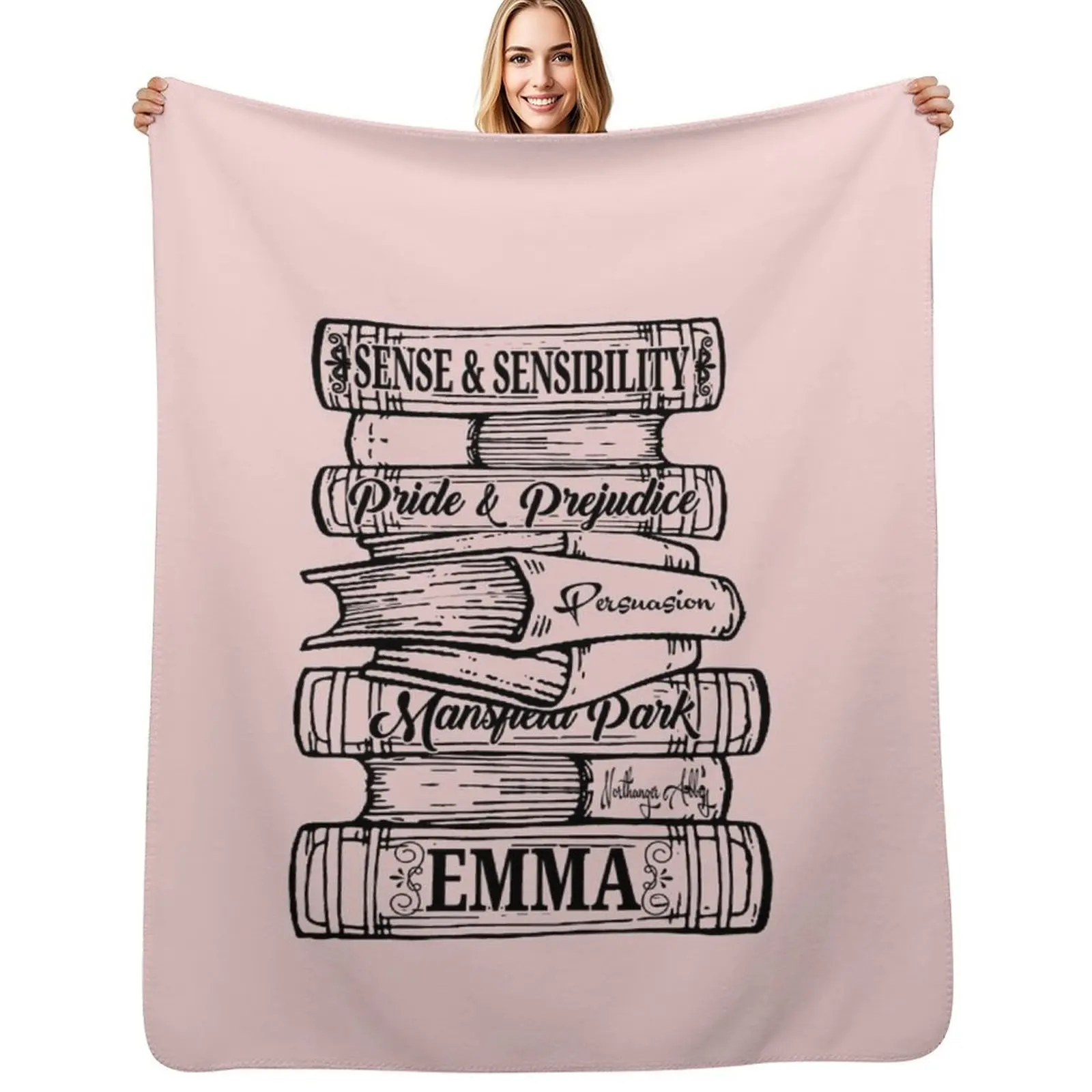 

Jane Austen Vintage Book Club Mr. Darcy Fans Literary Quotes Gifts Throw Blanket Plaid Luxury Sofa Quilt Blanket