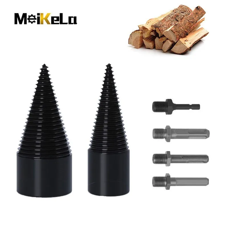 Meikela-broca Cone Divisor de Lenha Haste Quadrada Hex Redonda Disjuntor de Madeira Ferramentas de Madeira Dividir 32 mm 42 mm Pcs