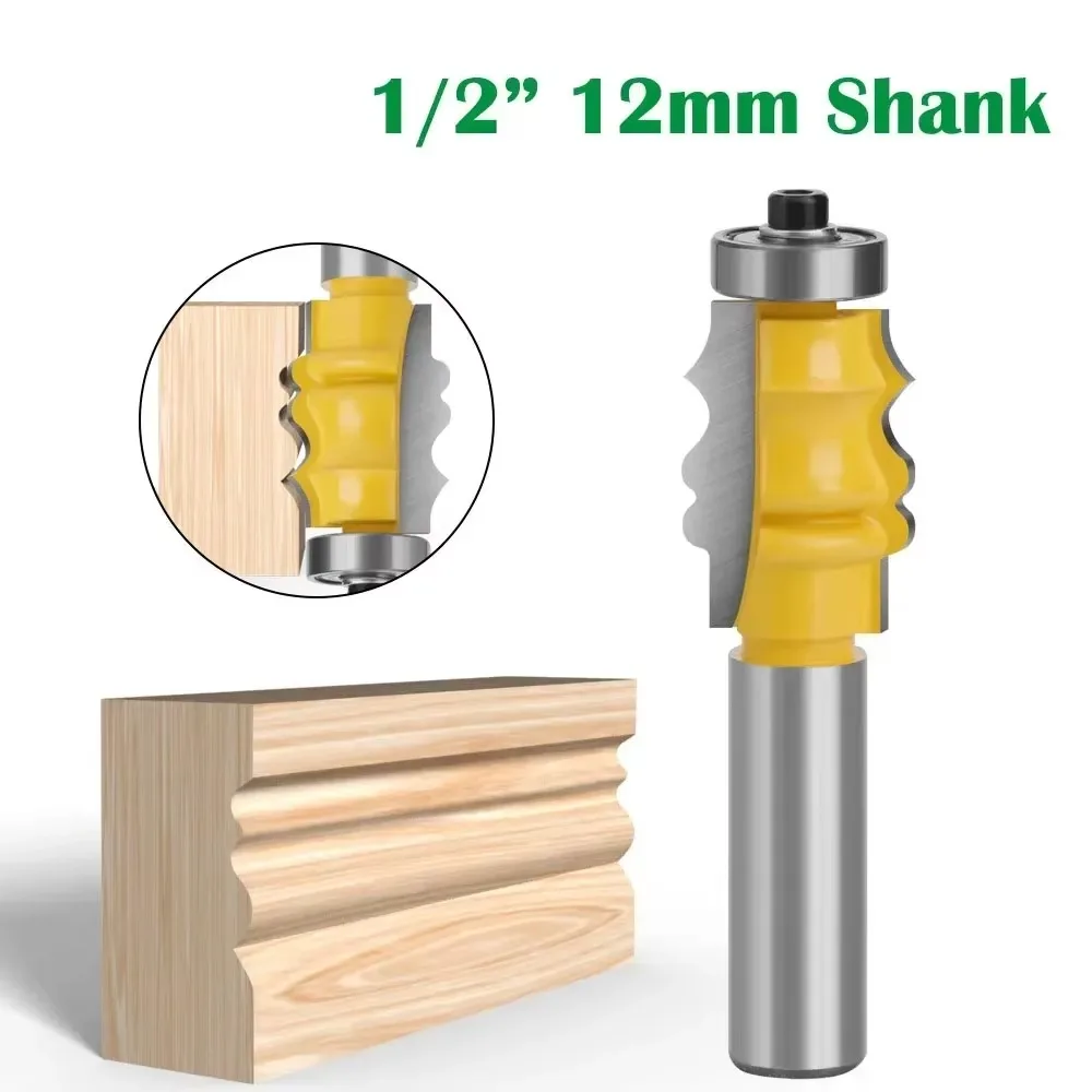 

1PC 1/2" 12.7MM 12MM Shank Milling Cutter Wood Carving Picture Frame Molding Router Bit Woodwork Wood Line Bit Tungsten Carbide