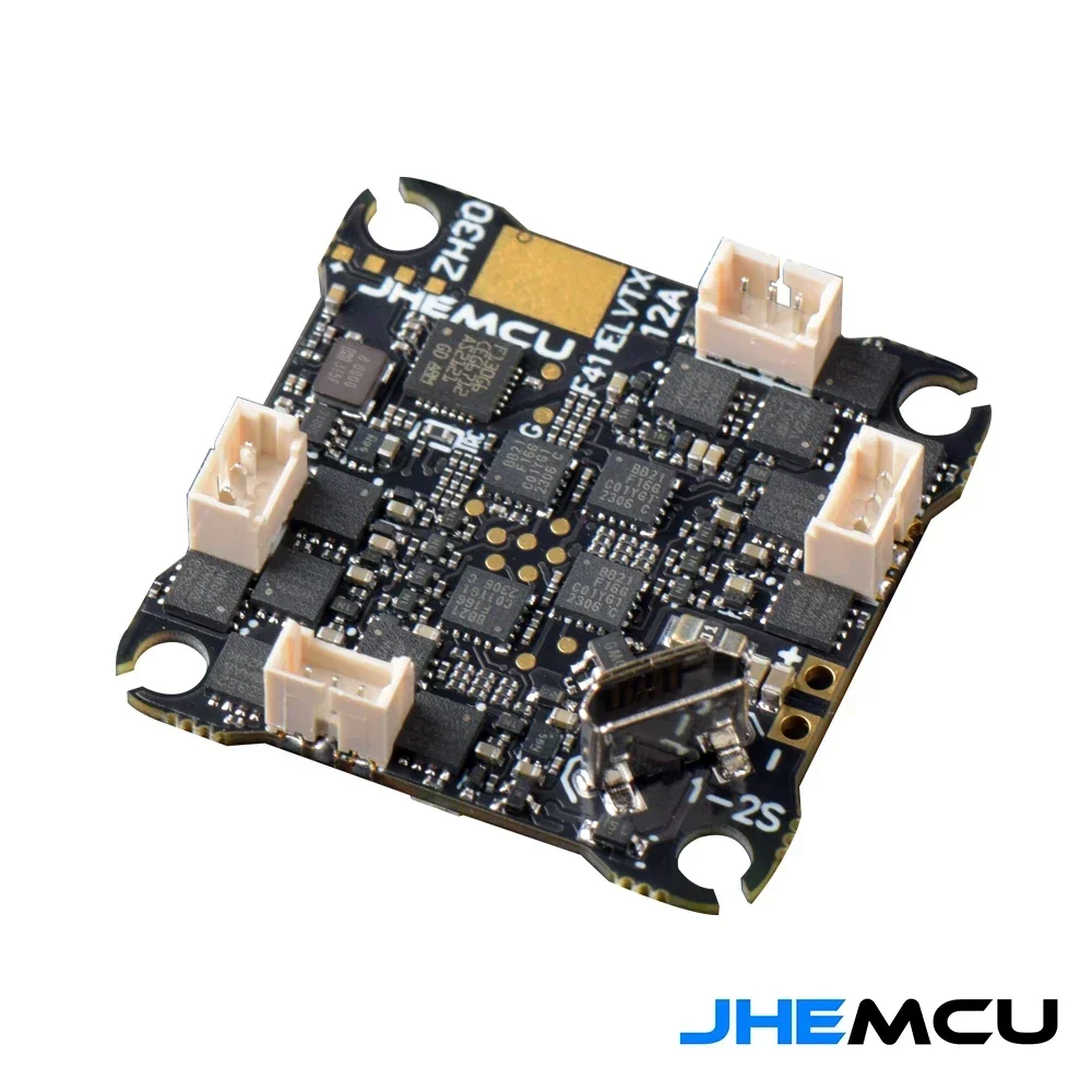 JHEMCU F411ELVTX F411 Flight Controller BLHELIS 12A 4in1 ESC 5.8G 400mW VTX ELRS 2.4G RX AIO 25.5X25.5mm 1-2S for FPV Drones