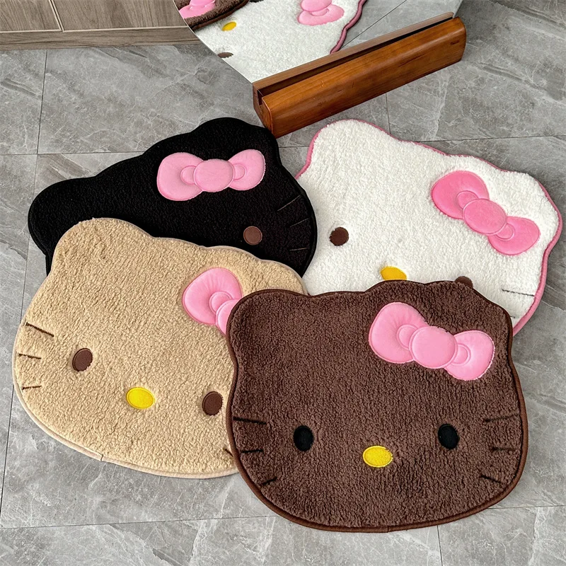 Sanrio Anime Hello Kitty Hawaii Series Floor Mat Door Carpet Bedroom Bathroom Kitchen Door Absorbent Anti Slip Foot Mat Carpet