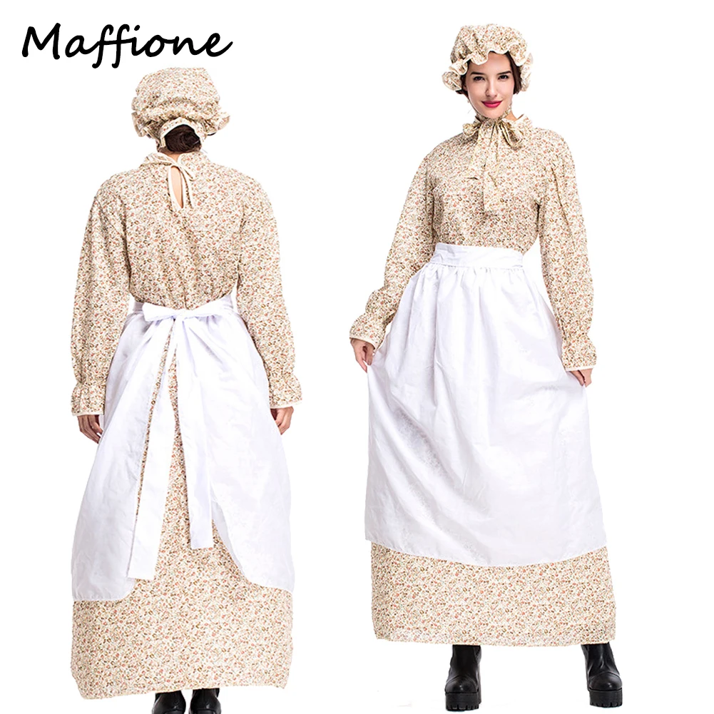 Dibujos animados del gran lobo malo ​ Vestido de Cosplay, ropa para mujer, sombrero de juego de rol, conjunto de delantal, ropa de fantasía femenina, trajes de Halloween Heagear