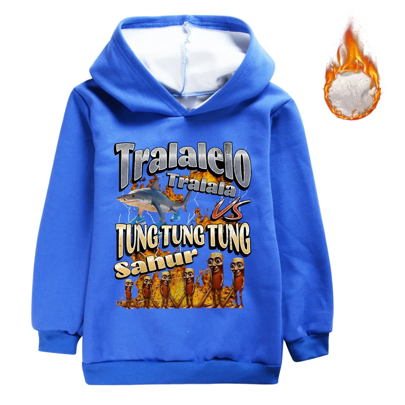 

Tung Tung Tung Sahur Hoodies Kids Tralalero Tralala Clothes Boys Thicken Hooded Sweatshirt Girls Winter Hoody Pullover Outerwear