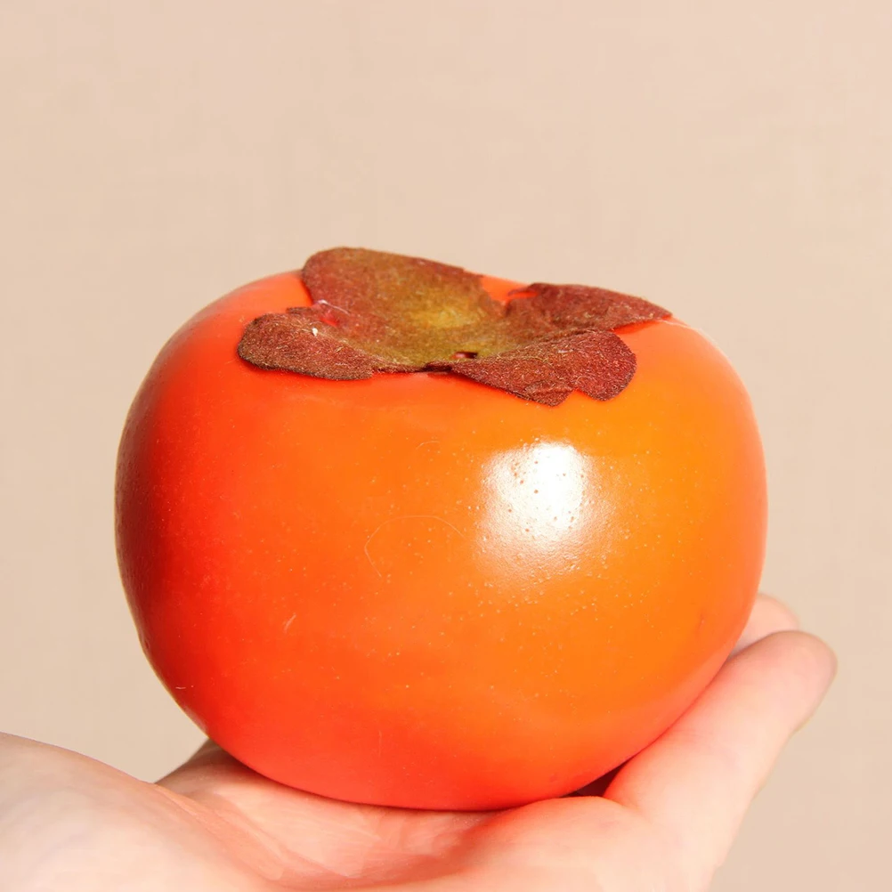 

4 Pcs Simulated Persimmon Fruit Faux Ornament Colored Fake Indoor Hanging Props Artificial Model Banana