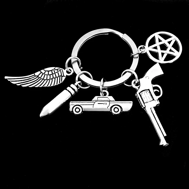 Fashion movie supernatural keychain Dean Sun pendant keyring metal pentagram keychain for both men and women - view 2