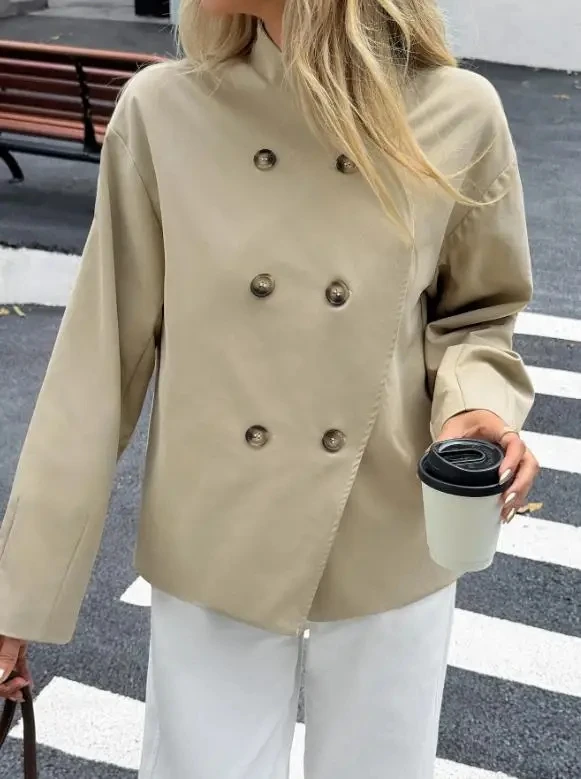 

Casual Vacation Button Long Sleeve for Women's Coat Temperament Female Clothing Autumn Winter 2025 Woman Fashion Jackets
