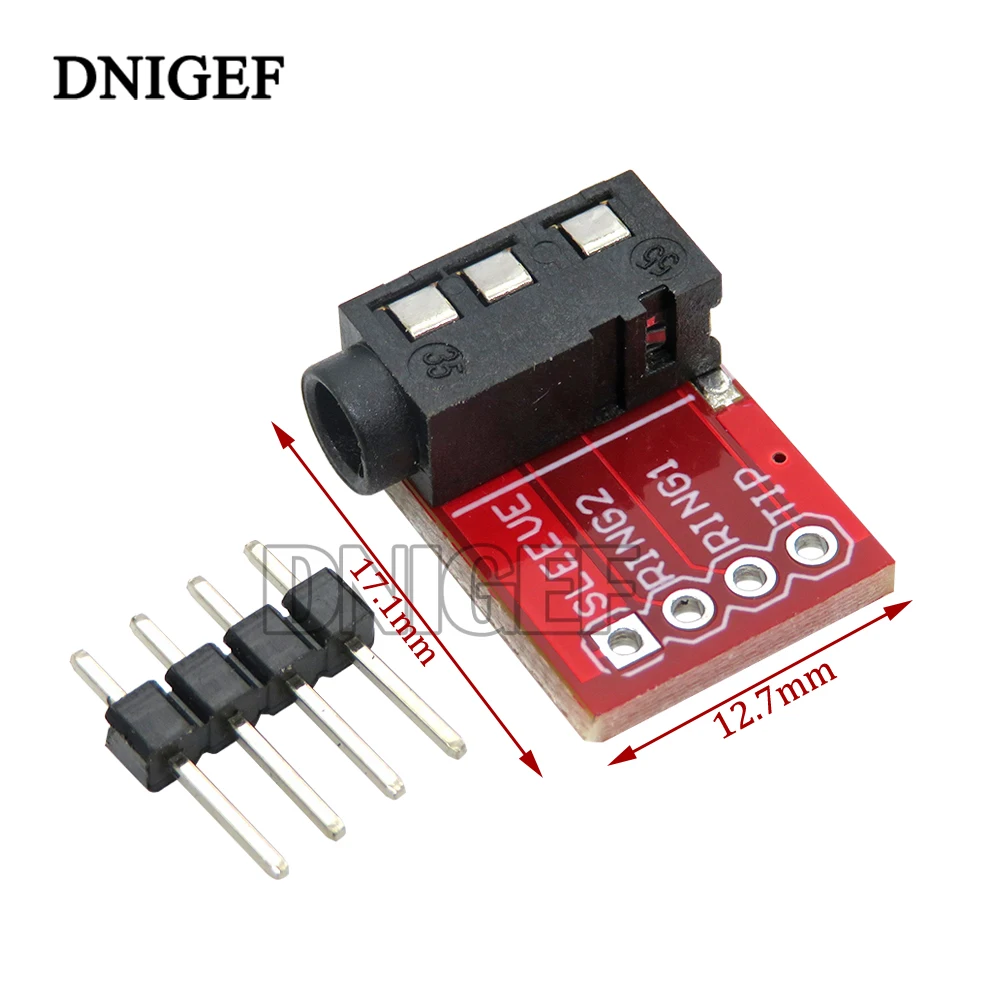 Dnigef 3.5Mm Plug Jack Stereo Plastic + Metalen Trrs Headset Audio Socket Breakout Board Uitbreiding Connector Module 3.5Mm jack