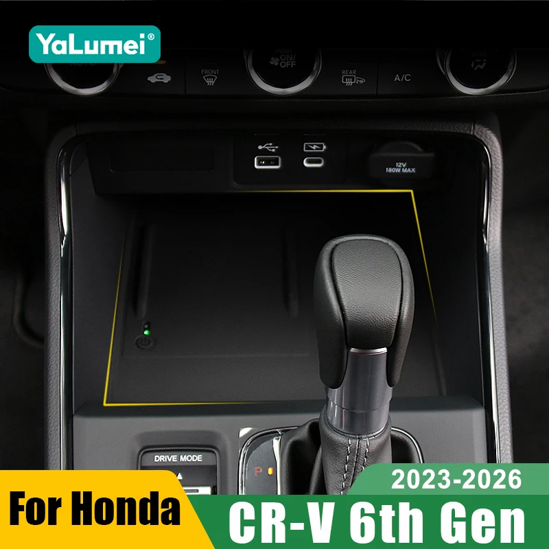 For Honda CR-V CRV 6th Gen 2023 2024 2025 2026 Hybrid Car Central Control Wireless Charging Silicone Non-slip Pad Accessories