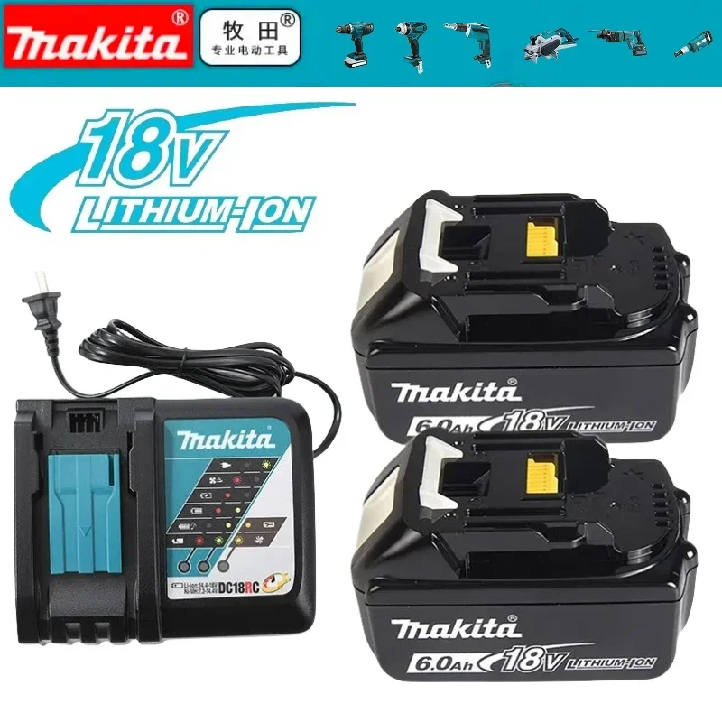 

100% Compatible Makita 18V 6.0Ah Rechargeable Power Tool Battery Lithium ion Replacement LXT bl1830 BL1860B BL1860 BL1850 DHP482