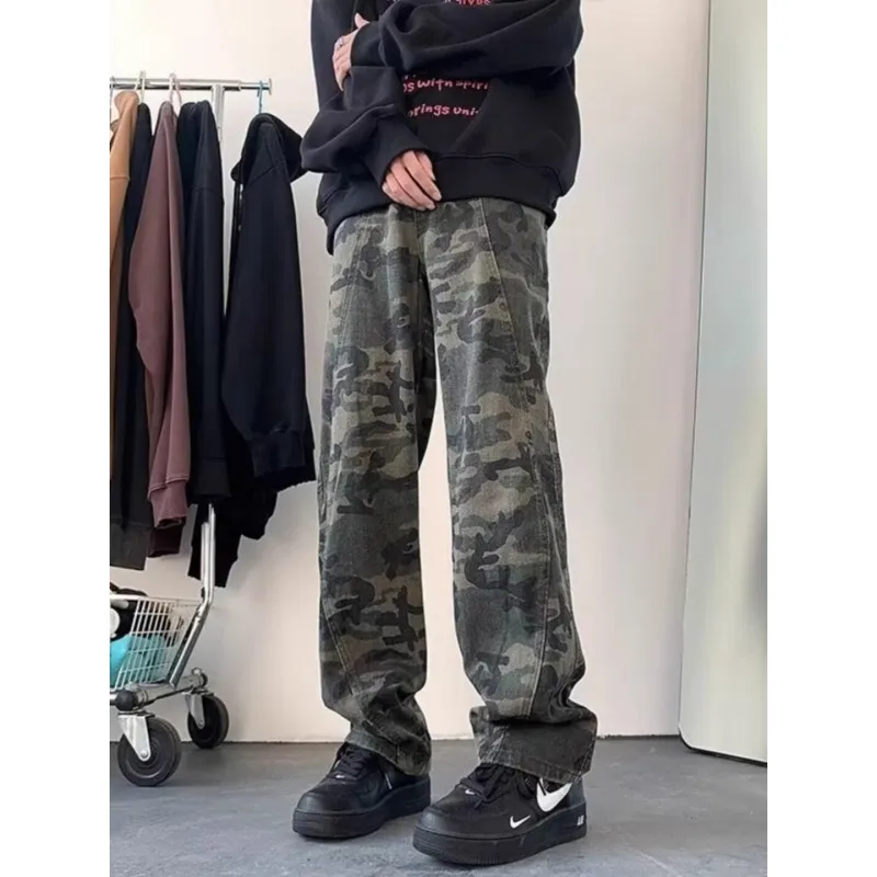 

【Mirrordust】American High StreethiphopMen's Outdoor Camouflage Washed Versatile Logging Pants