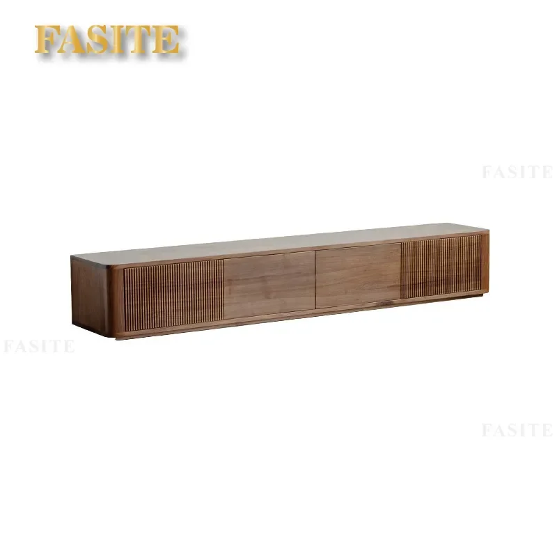 For North American Black Walnut Solid Wood TV Cabinet Modern Simple Nordic Style Small Apartment Living Room Coffee Table