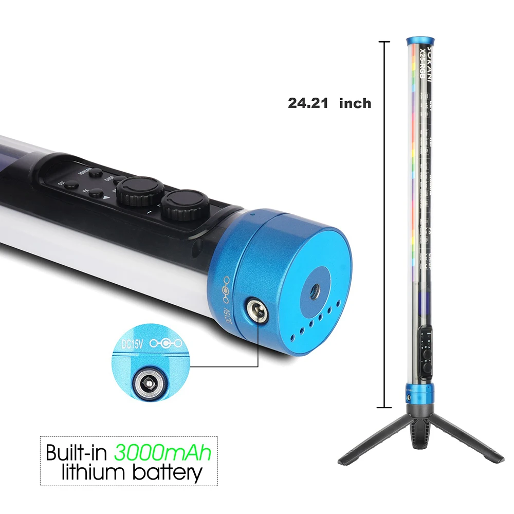 Sokani – Tube lumineux LED X25 RGB bicolore, contrôle par application, éclairage pour vidéo, CTT, photographie, YouTube, Tiktok