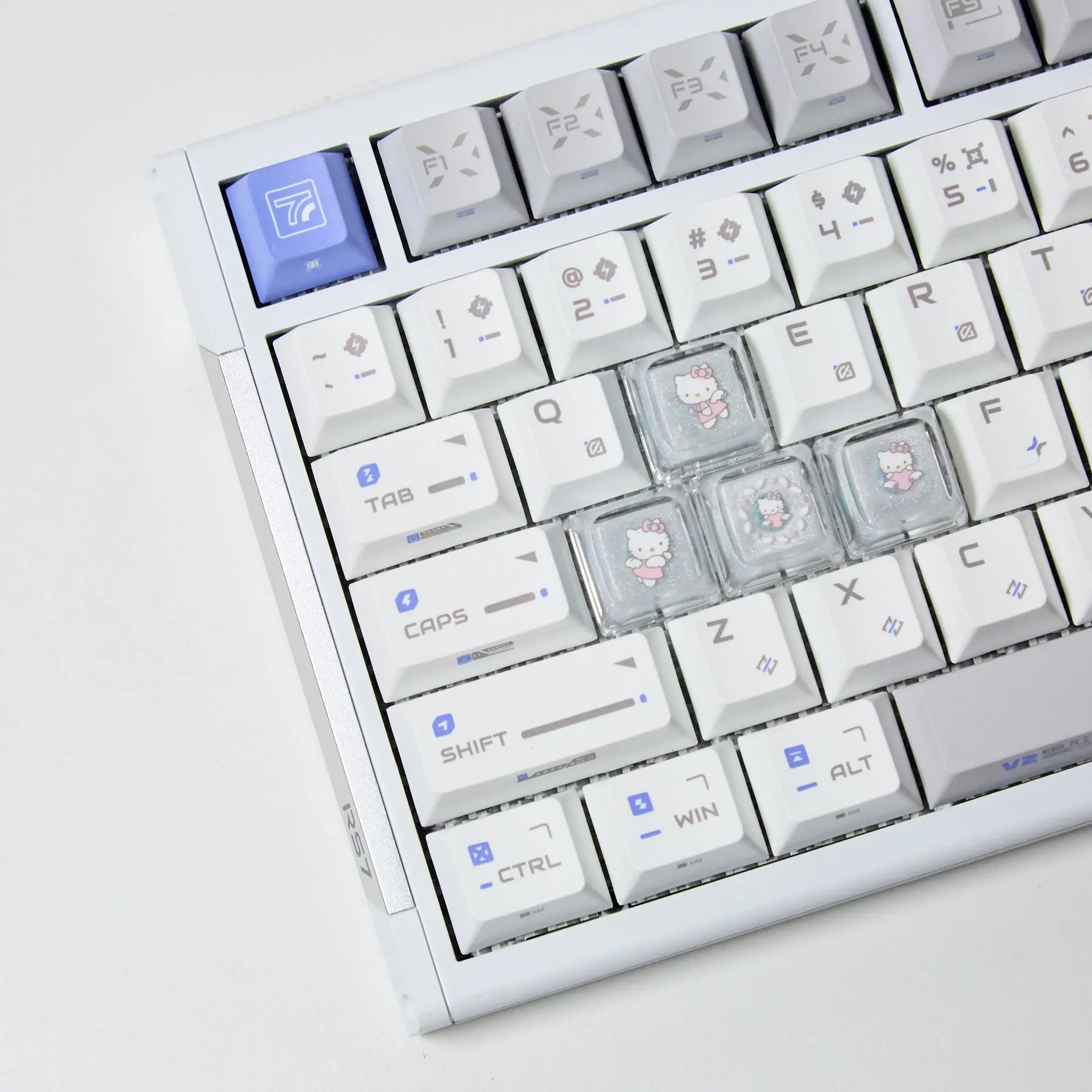4 touches Hello Kitty Transparent Keycap personnalisé dessin animé bricolage Kawaii Keycaps pour Cherry MX Switch clavier mécanique