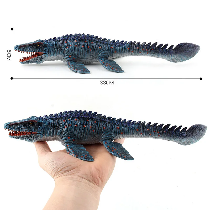 33cm Sea King Mosasaur Action Figure Animal Model Dinosaur Dragon Figurine Jaw Movable Kids Toy