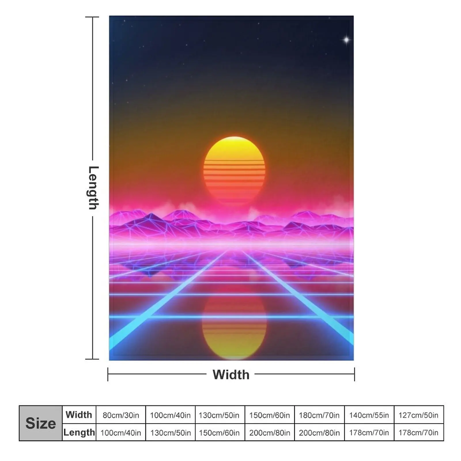 Synthwave landscape Throw Blanket christmas gifts For Sofa Thin Thins Luxury St Blankets