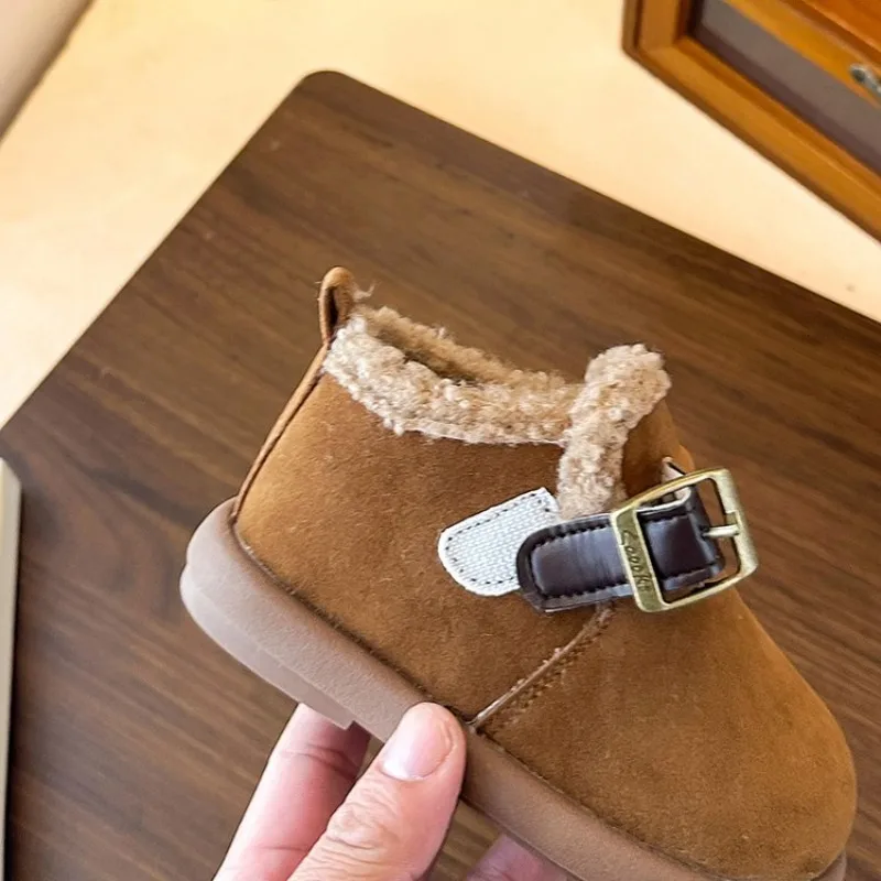 2025 Children Casual Cotton Boots for Girls Boys Winter New Fashion Korean Style Soft Bottom Anti-slippery Versatile Warm Shoes