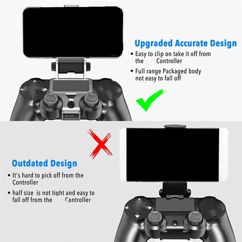 ABSQ-مشبك المشبك جبل حامل جبل حامل سوني PS4 سليم أذرع التحكم في ألعاب الفيديو PS4 برو الهاتف المحمول الذكي