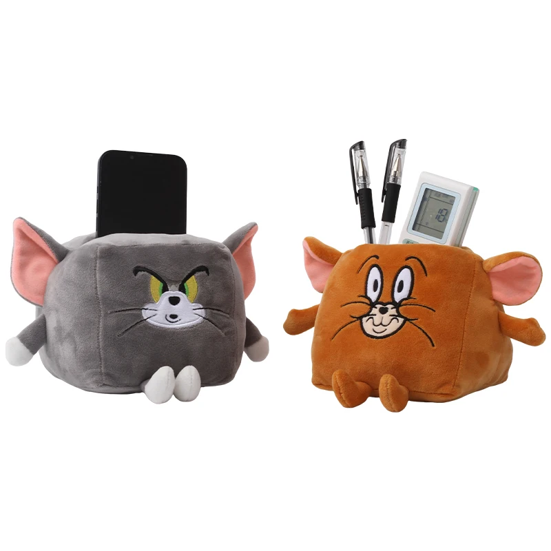 

12 см забавная милая плюшевая игрушка Том и Джерри можно использовать в качестве основания мобильного телефона, серия трансформаций, милая мультяшная мягкая кукла-животное