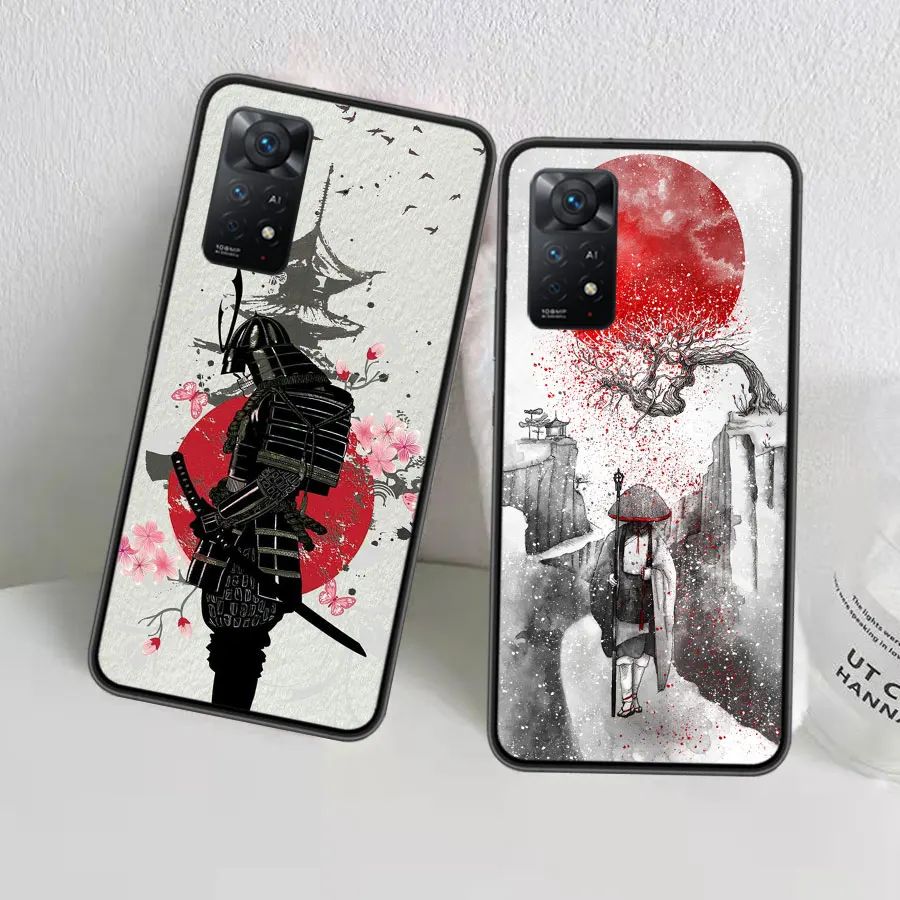 Hot Japanese Anime Samurai Phone Case For Redmi Note 13 Pro 5G Plus 12 12C 10 10A 10C 9 9A 9C 9T 8 8A K60 K70 Pro Xiaomi Cover 7