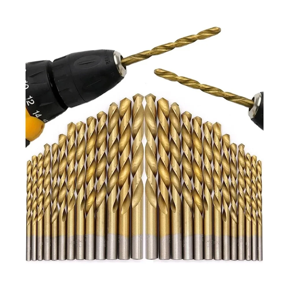 

13 шт. спиральное сверло с круглым хвостовиком и титановым покрытием 1,5-6,5 мм, набор высокоскоростных спиральных сверл для металла, деревообрабатывающего инструмента, сверлильные инструменты