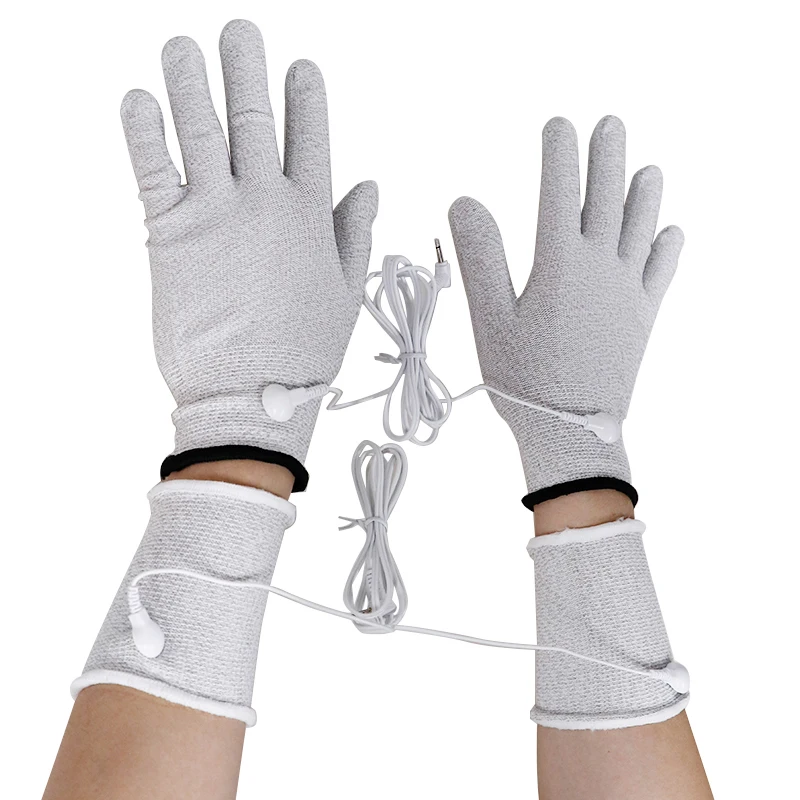 

Tens Physiotherapy Gloves Cable Socks Slippers Conductive Silver Fiber Electrode Therapy Glove for EMS Muscle Stimulator