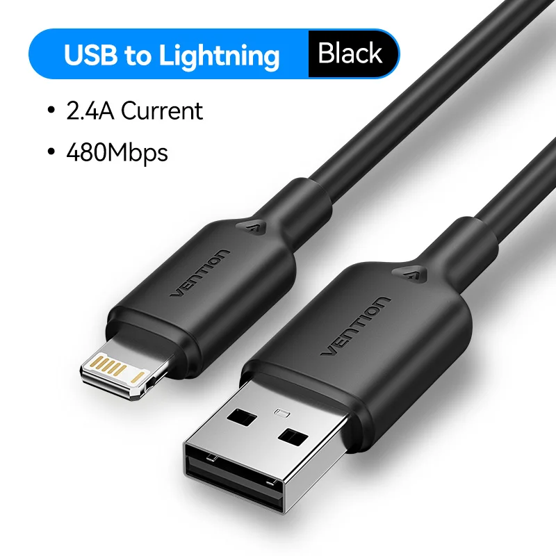 Ventie USB naar Lightning 12 W 2.4A Data Draad Snelle Oplaadkabel Voor iPhone 14 Pro 8-14 USB A naar Lightning Oplaadkabel Voor iPad