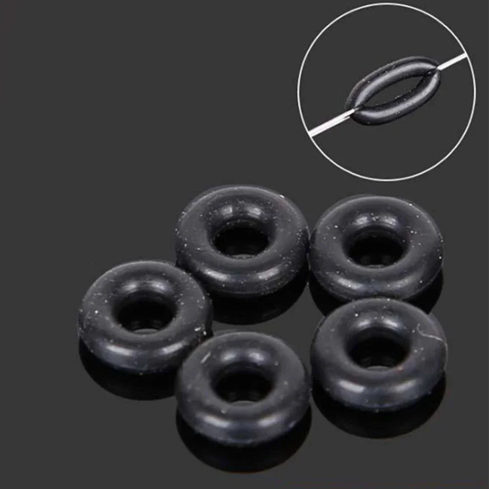 100pcs Rubber Carp Fishing Round Rig Rings Fishing Terminal Tackle Swivel O-Ring For Wacky Rigging Worms Connectors Tackle