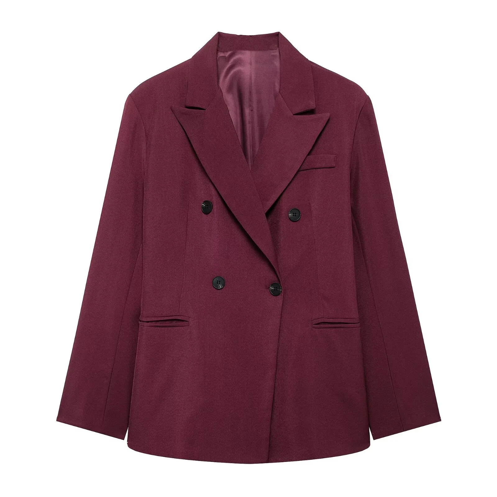 GELITAYIN Women's Suit Set Ankora Red Double Breasted Suit Jacket High Waisted Pants Autumn New Suit Set