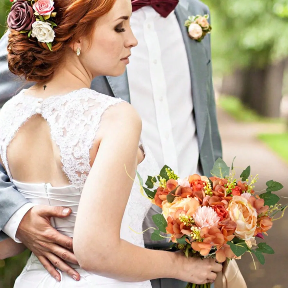 

2 件 Hydrangea Artificial Flowers, Fall Decor, Fake Champagne Peony Silk Hydrangea Flower Bouquet Rose Flowers for