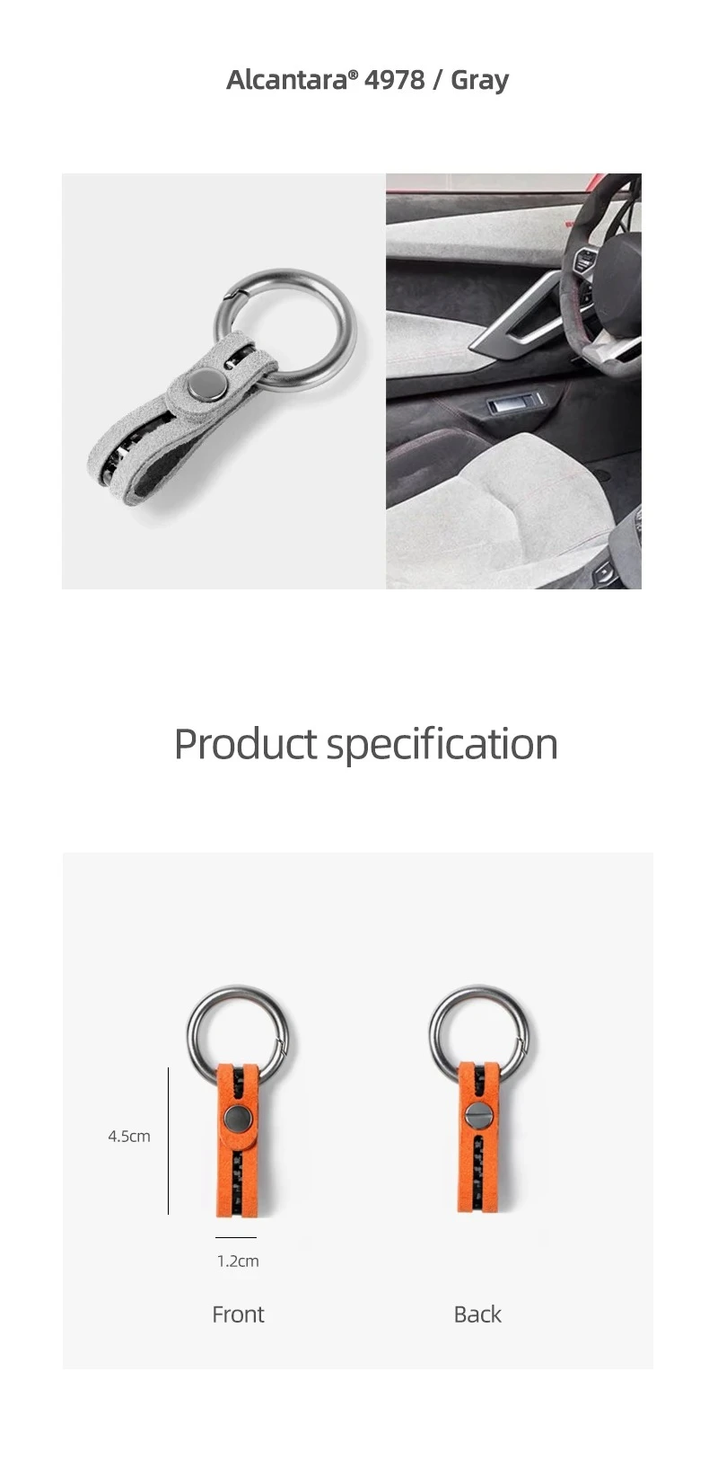 Make of Alcantara Car Key Chain Case Carbon Fiber For Audi A4 B8 A5 A3 8Y A6 A7 Q3 Q5 Q7 TT TTRS Decor Keychain Ring Accessories