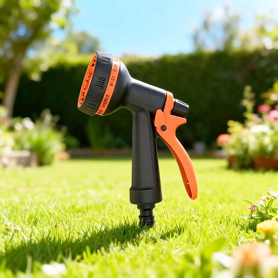 Bocal de mangueira de jardim, 10 funções, lavagem de carro, spray de água de alta pressão, cabeça de irrigação de gramado, ferramenta de limpeza de veículos ajustável