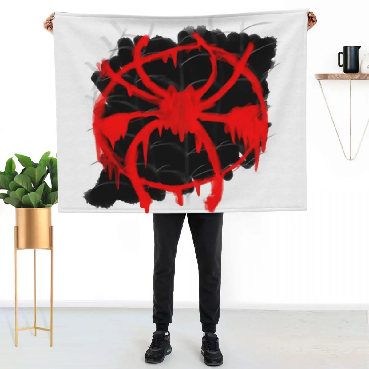 Red Spray Painted Spider Throw Blanket Summer Beddings christmas decoration Decorative Beds Luxury St Sofas Soft Big Blankets