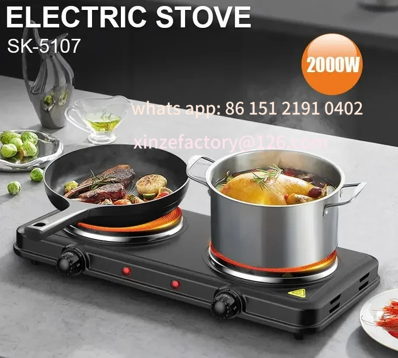 Customizable 2000W Double Stove Cooker Adjustable temperature Multifunctional household Kitchen double pot electric stove cookin