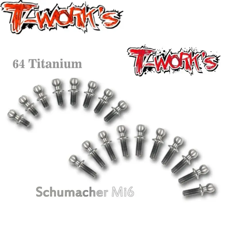 

Original T works TP-048 64 Titanium Ball End set For Schumacher Mi6 Rc part