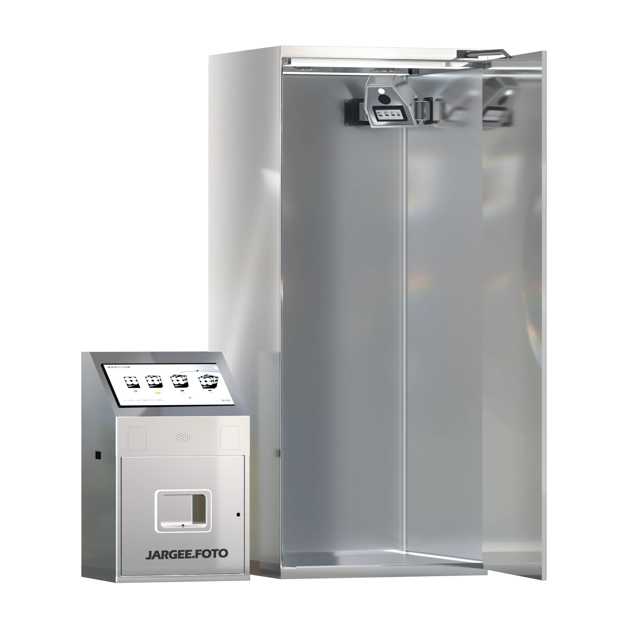 Customize High-Angle Professional Silver Popular Automatic Photo Booth With Voice Guidance For Parties And Selfies