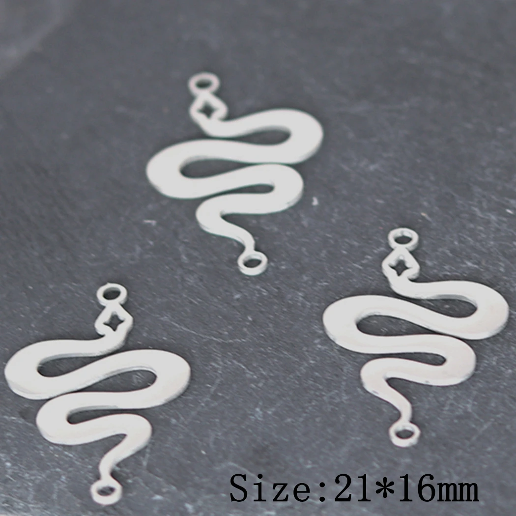 3pcs Golden Metal Double Ring Snake Connector DIY Craft Bracelets Necklace Charm for Jewelry Making Stainless Steel Pendant Bulk