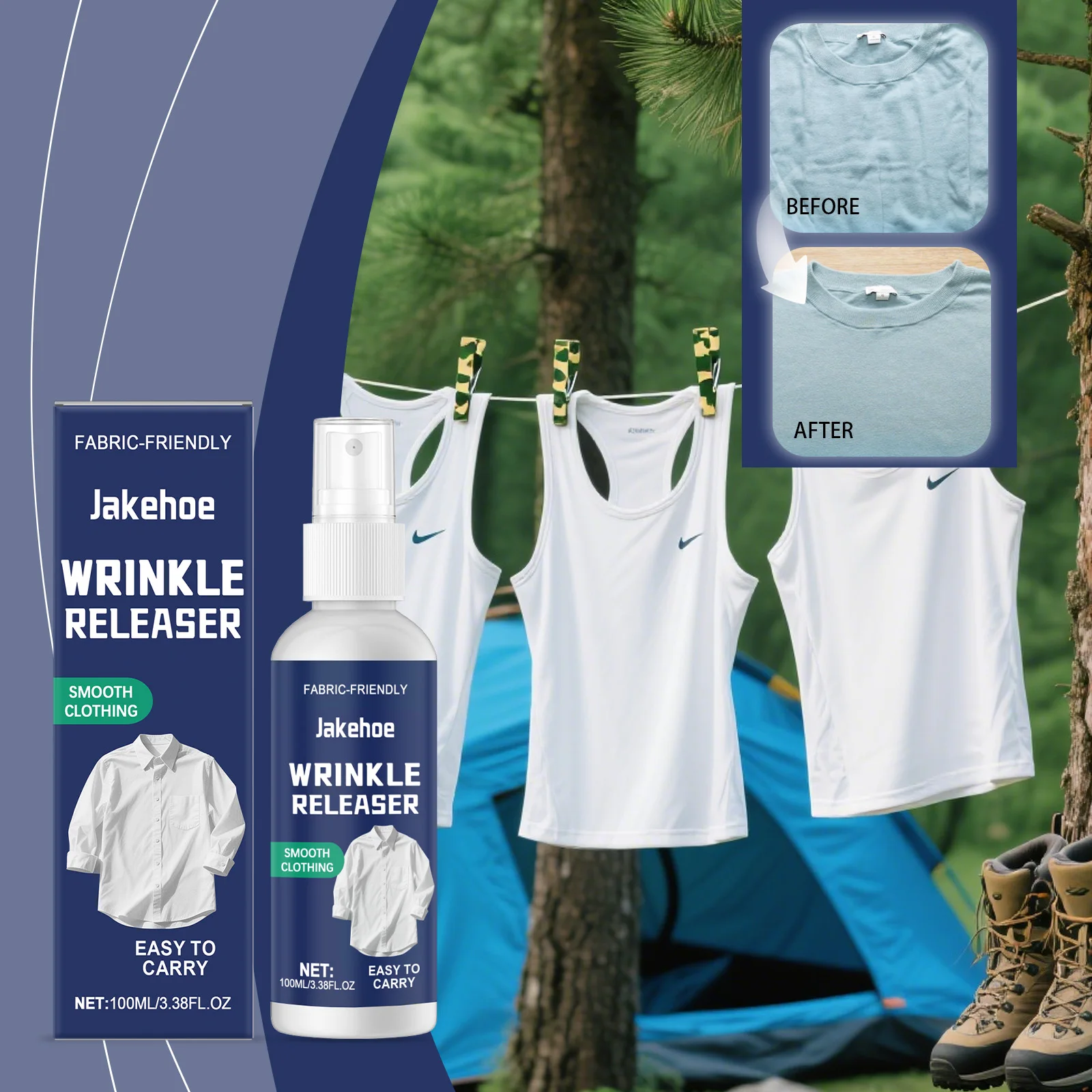 Wrinkle Release Spray Clothes Anti-Static Iron-Free Wrinkle Remover Fast Fabric Smoothing Ironing Aid Home Clothing Care Spray